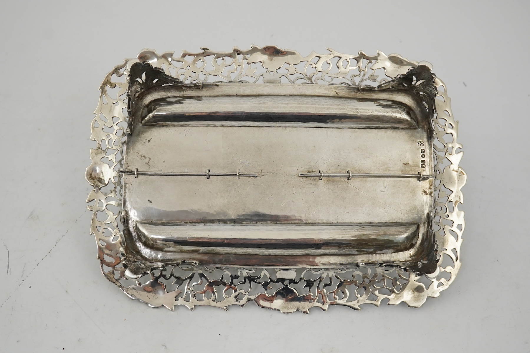 An early Victorian silver rounded rectangular inkstand, by Joseph Angell I and Joseph Angell II